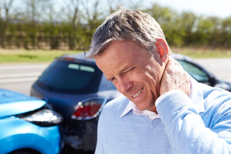 What are the symptoms of whiplash after a car accident?