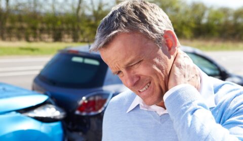 What are the symptoms of whiplash after a car accident?
